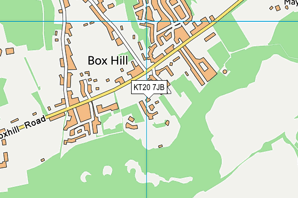 KT20 7JB map - OS VectorMap District (Ordnance Survey)