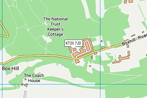 KT20 7JD map - OS VectorMap District (Ordnance Survey)