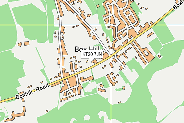 KT20 7JN map - OS VectorMap District (Ordnance Survey)