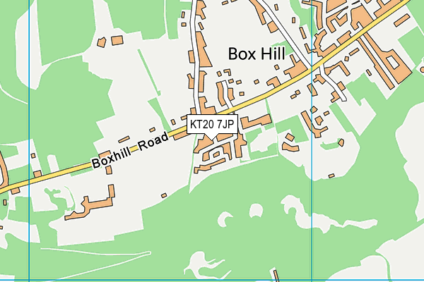 KT20 7JP map - OS VectorMap District (Ordnance Survey)