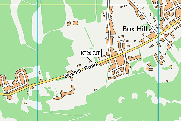KT20 7JT map - OS VectorMap District (Ordnance Survey)