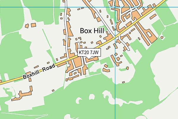 KT20 7JW map - OS VectorMap District (Ordnance Survey)