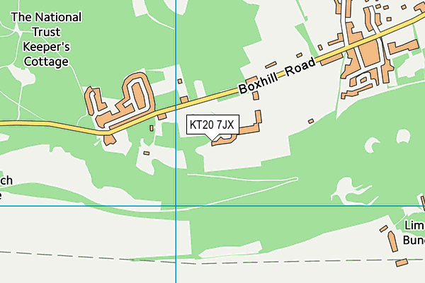 KT20 7JX map - OS VectorMap District (Ordnance Survey)