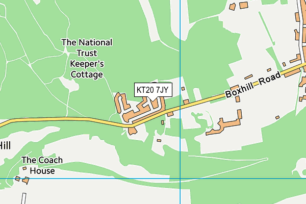 KT20 7JY map - OS VectorMap District (Ordnance Survey)