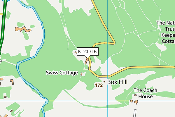 KT20 7LB map - OS VectorMap District (Ordnance Survey)