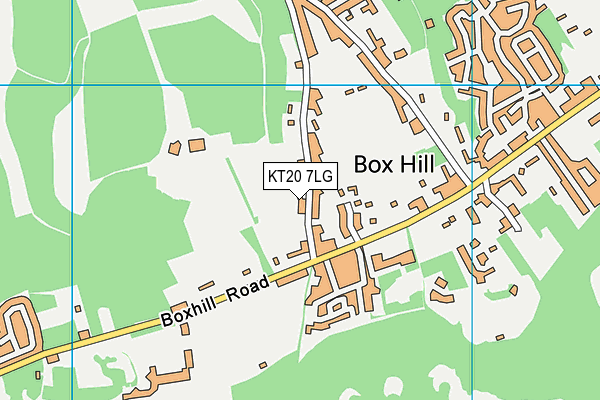 KT20 7LG map - OS VectorMap District (Ordnance Survey)