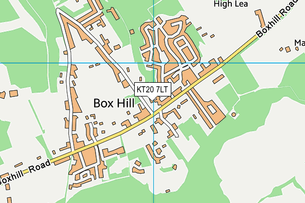 KT20 7LT map - OS VectorMap District (Ordnance Survey)