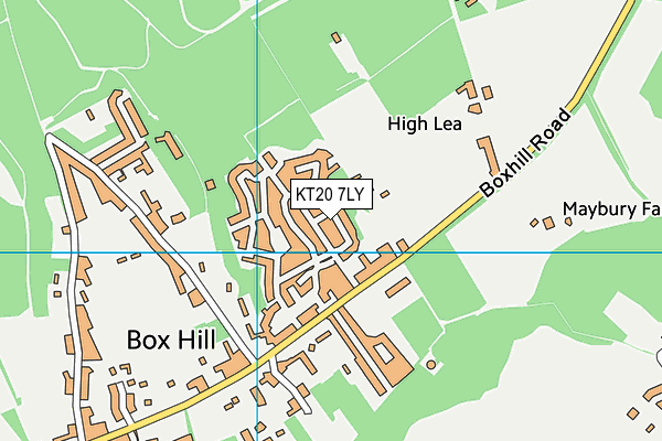 KT20 7LY map - OS VectorMap District (Ordnance Survey)