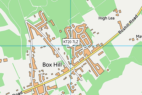 KT20 7LZ map - OS VectorMap District (Ordnance Survey)