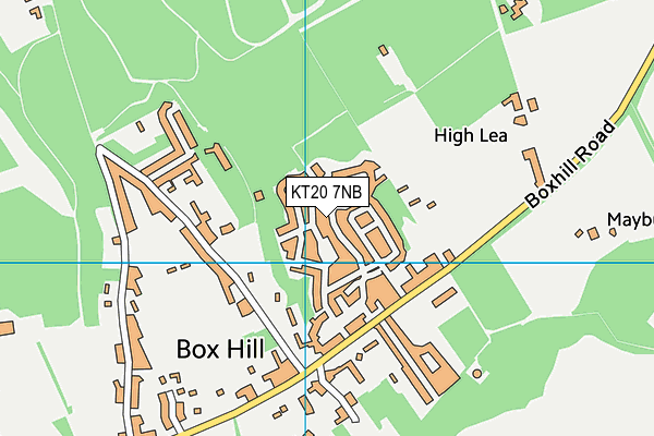 KT20 7NB map - OS VectorMap District (Ordnance Survey)