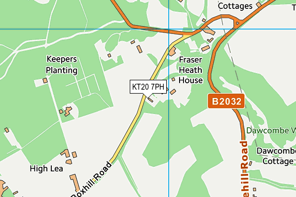 KT20 7PH map - OS VectorMap District (Ordnance Survey)