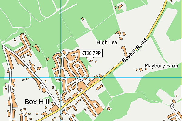 KT20 7PP map - OS VectorMap District (Ordnance Survey)