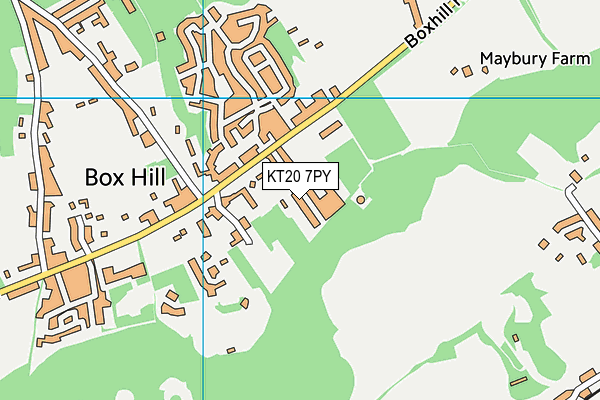 KT20 7PY map - OS VectorMap District (Ordnance Survey)