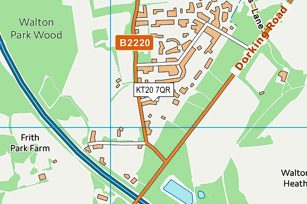 KT20 7QR map - OS VectorMap District (Ordnance Survey)
