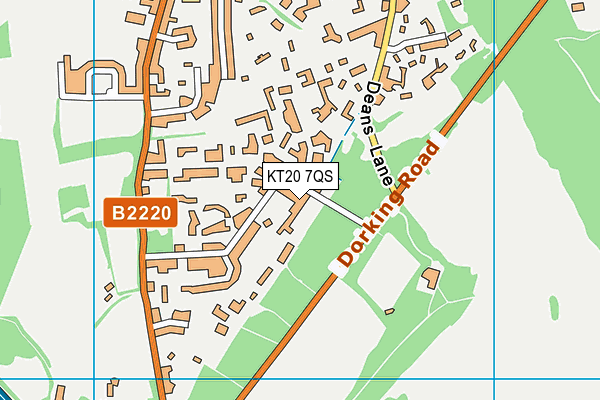 KT20 7QS map - OS VectorMap District (Ordnance Survey)