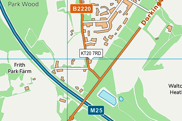 KT20 7RD map - OS VectorMap District (Ordnance Survey)