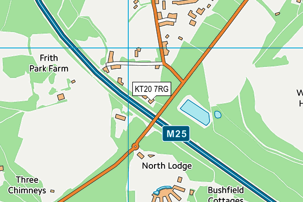 KT20 7RG map - OS VectorMap District (Ordnance Survey)