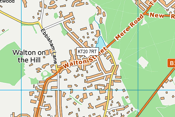 KT20 7RT map - OS VectorMap District (Ordnance Survey)