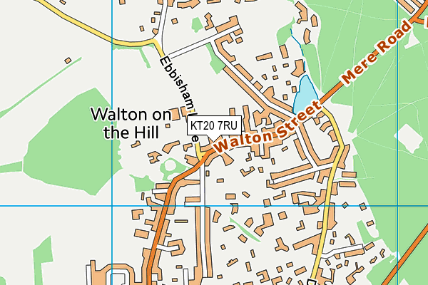 KT20 7RU map - OS VectorMap District (Ordnance Survey)