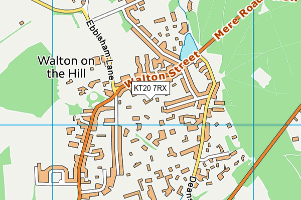 KT20 7RX map - OS VectorMap District (Ordnance Survey)