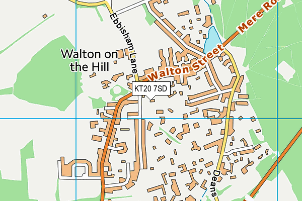KT20 7SD map - OS VectorMap District (Ordnance Survey)