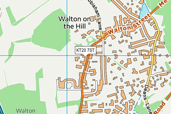 Bramley Hill School map (KT20 7ST) - OS VectorMap District (Ordnance Survey)