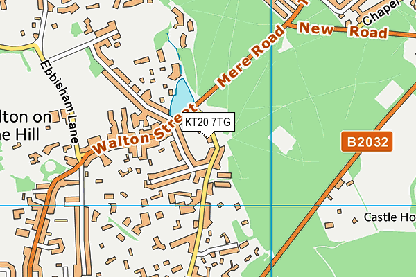 KT20 7TG map - OS VectorMap District (Ordnance Survey)