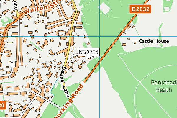 KT20 7TN map - OS VectorMap District (Ordnance Survey)