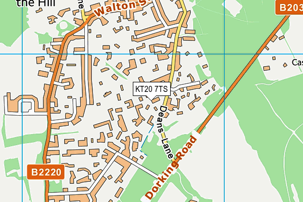 KT20 7TS map - OS VectorMap District (Ordnance Survey)