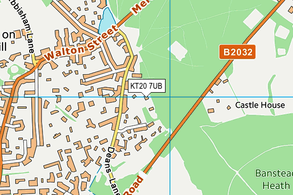 KT20 7UB map - OS VectorMap District (Ordnance Survey)