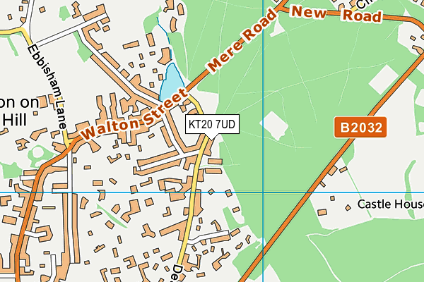 KT20 7UD map - OS VectorMap District (Ordnance Survey)