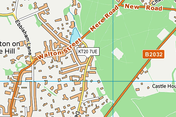 KT20 7UE map - OS VectorMap District (Ordnance Survey)