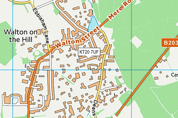KT20 7UF map - OS VectorMap District (Ordnance Survey)