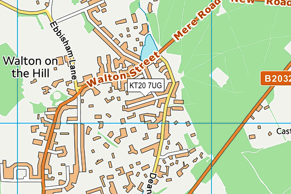 KT20 7UG map - OS VectorMap District (Ordnance Survey)