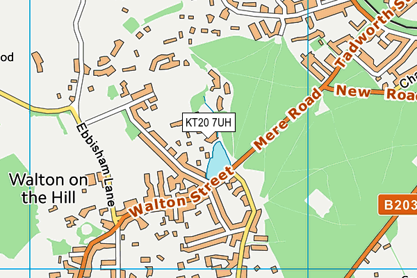 KT20 7UH map - OS VectorMap District (Ordnance Survey)