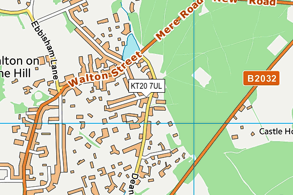 KT20 7UL map - OS VectorMap District (Ordnance Survey)