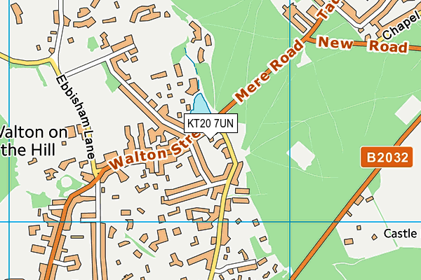 KT20 7UN map - OS VectorMap District (Ordnance Survey)