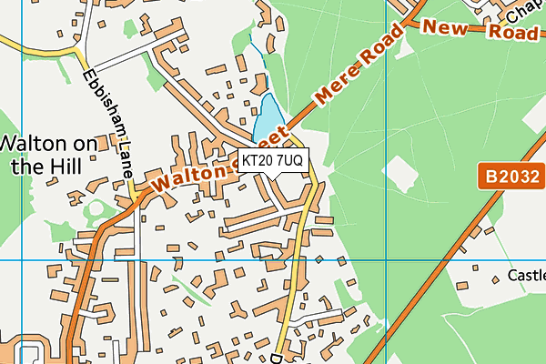 KT20 7UQ map - OS VectorMap District (Ordnance Survey)