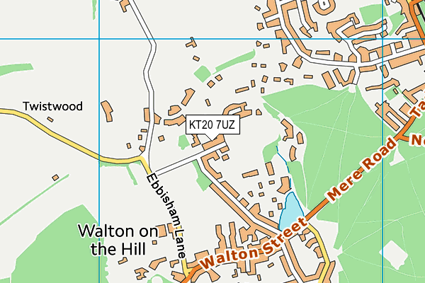 KT20 7UZ map - OS VectorMap District (Ordnance Survey)