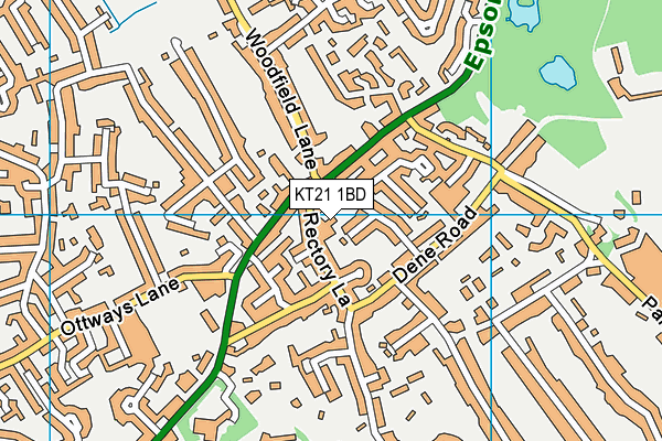 KT21 1BD map - OS VectorMap District (Ordnance Survey)