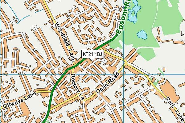 KT21 1BJ map - OS VectorMap District (Ordnance Survey)