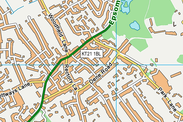 KT21 1BL map - OS VectorMap District (Ordnance Survey)