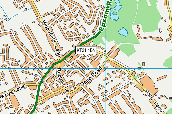 KT21 1BN map - OS VectorMap District (Ordnance Survey)