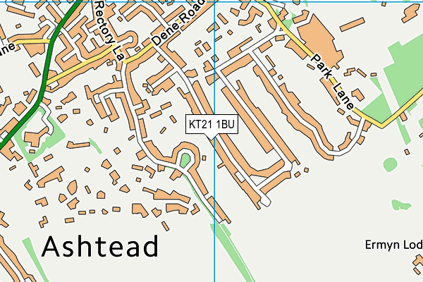 KT21 1BU map - OS VectorMap District (Ordnance Survey)