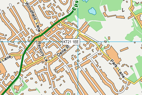KT21 1EE map - OS VectorMap District (Ordnance Survey)