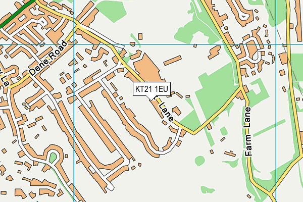 KT21 1EU map - OS VectorMap District (Ordnance Survey)