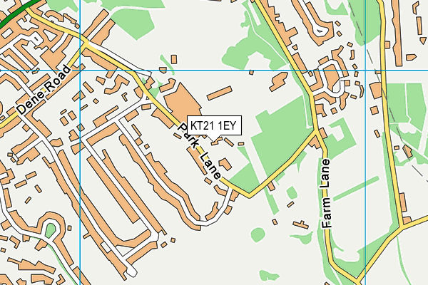 KT21 1EY map - OS VectorMap District (Ordnance Survey)