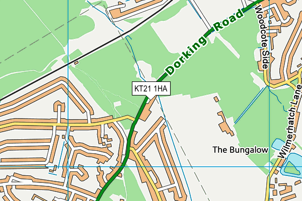 KT21 1HA map - OS VectorMap District (Ordnance Survey)