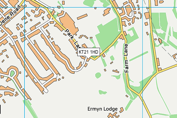 KT21 1HD map - OS VectorMap District (Ordnance Survey)