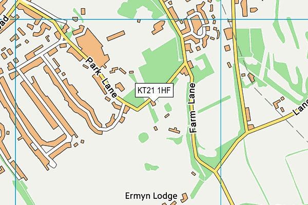 KT21 1HF map - OS VectorMap District (Ordnance Survey)